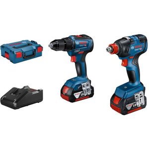 Bosch GDX 18V-200 + GSR 18V-55 Työkalupaketti Sis. L-BOXX-laukun, 4,0Ah:n akut ja laturin