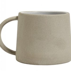 Stoneware muki, beige/valkoinen